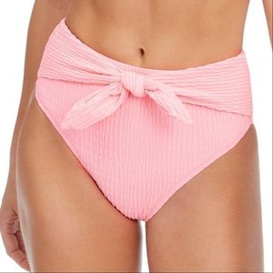 Jessica Simpson Smocked High-Waist Swim Bottom